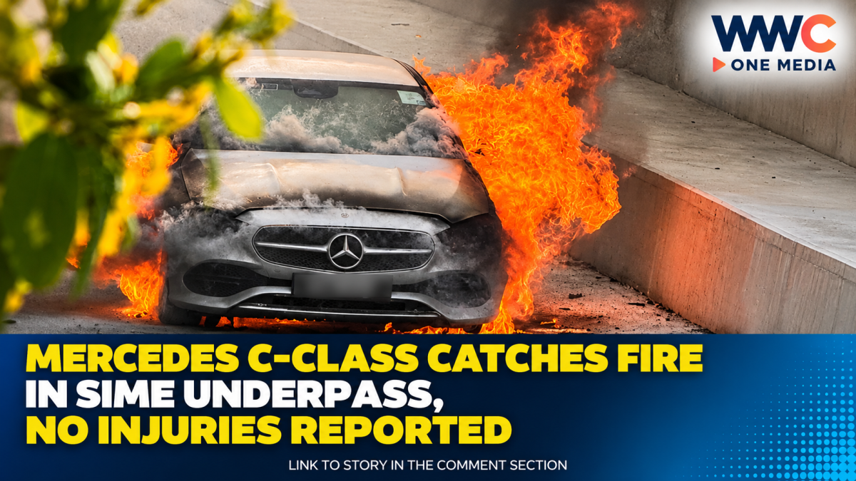 Mercedes C-Class Catches Fire in Sime Underpass, No Injuries Reported