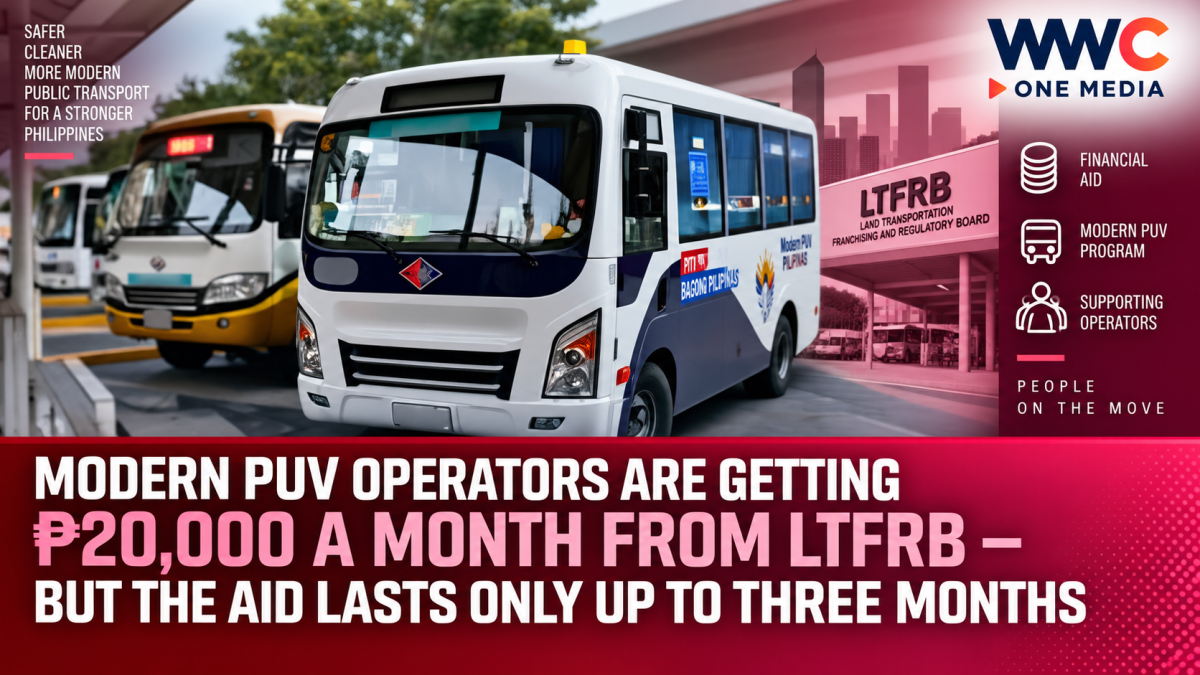Modern PUV Operators Are Getting ₱20,000 a Month From LTFRB — But the Aid Lasts Only Up to Three Months