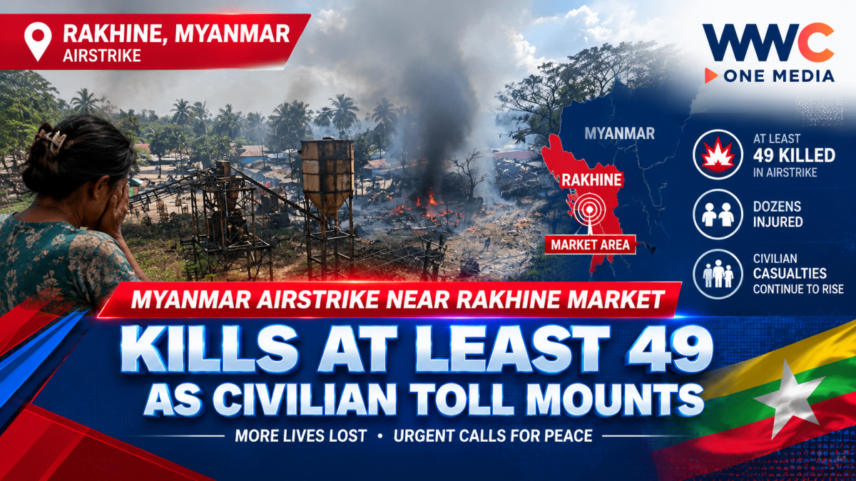 Myanmar Airstrike Near Rakhine Market Kills at Least 49 as Civilian Toll Mount