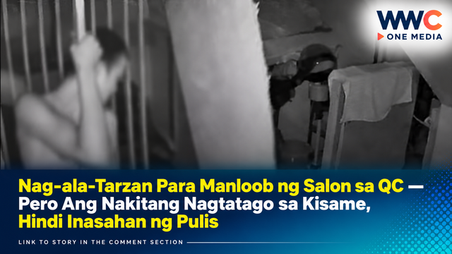 Nag-ala-Tarzan Para Manloob ng Salon sa QC — Pero Ang Nakitang Nagtatago sa Kisame, Hindi Inasahan ng Pulis