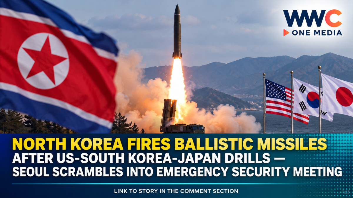 North Korea Fires Ballistic Missiles After US-South Korea-Japan Drills — Seoul Scrambles Into Emergency Security Meeting