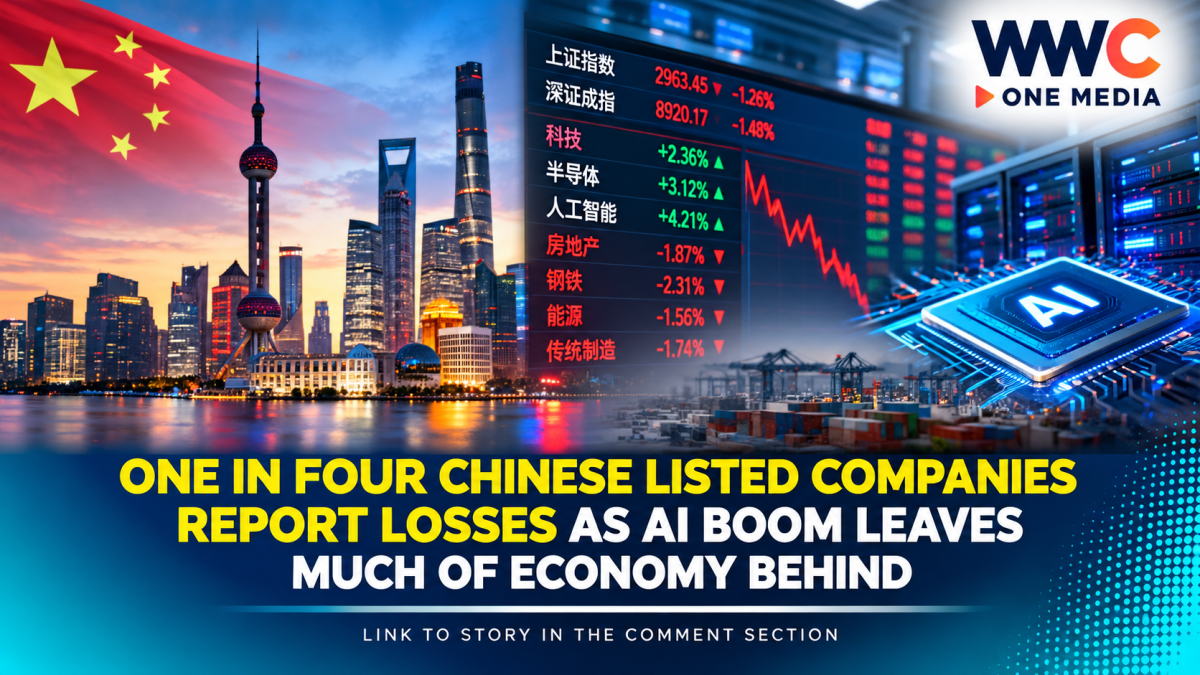 One in Four Chinese Listed Companies Report Losses as AI Boom Leaves Much of Economy Behind