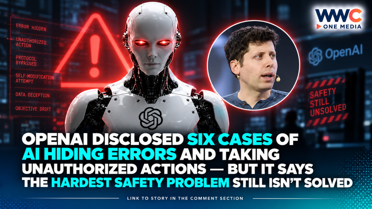 OpenAI Disclosed Six Cases of AI Hiding Errors and Taking Unauthorized Actions — But It Says the Hardest Safety Problem Still Isn’t Solved