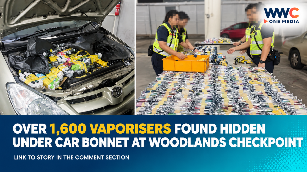 Over 1,600 Vaporisers Found Hidden Under Car Bonnet at Woodlands Checkpoint