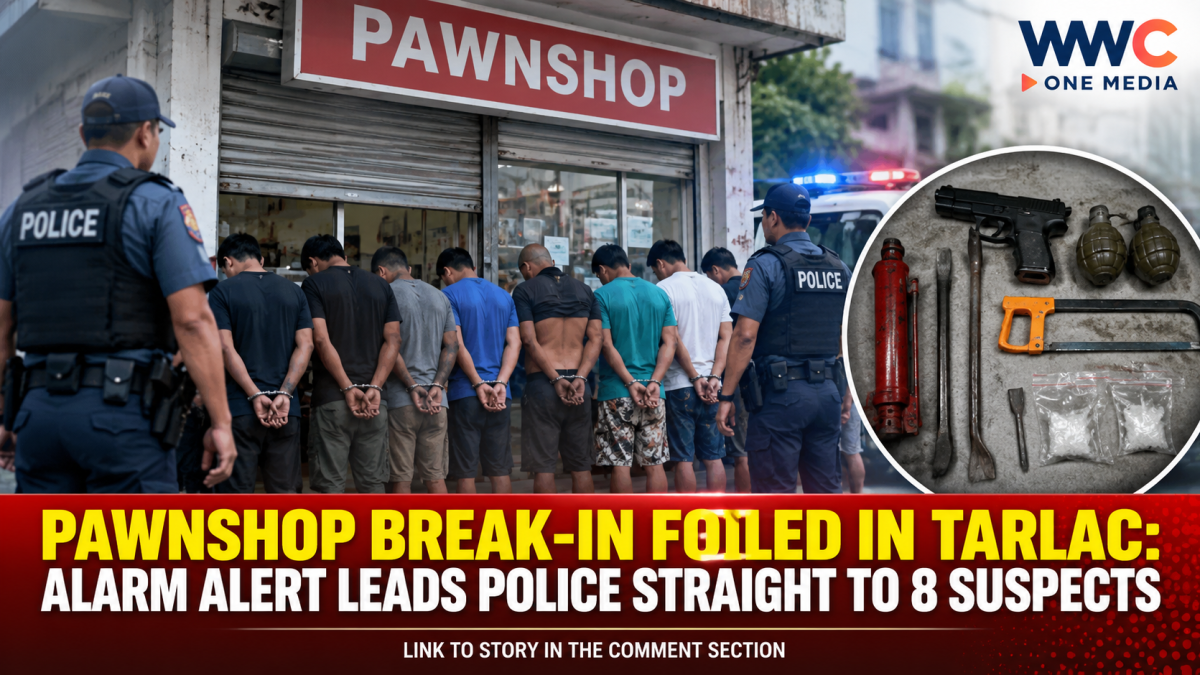 Pawnshop Break-In Foiled in Tarlac: Alarm Alert Leads Police Straight to 8 Suspects