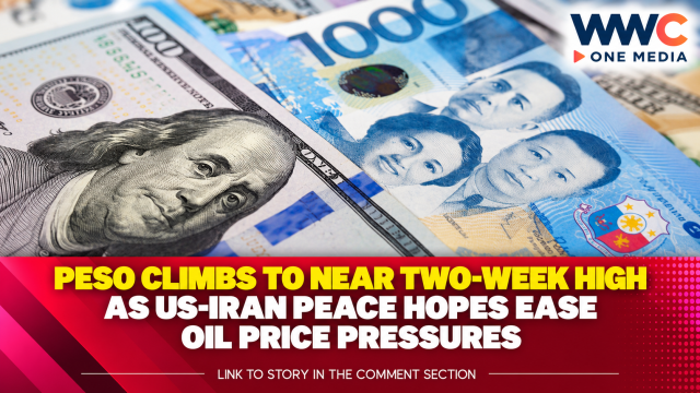 Peso Climbs to Near Two-Week High as US-Iran Peace Hopes Ease Oil Price Pressures