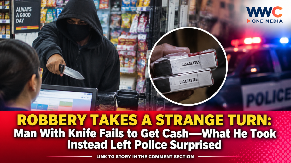 ROBBERY TAKES A STRANGE TURN: Man With Knife Fails to Get Cash—What He Took Instead Left Police Surprised