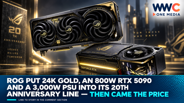 ROG Put 24K Gold, an 800W RTX 5090 and a 3,000W PSU Into Its 20th Anniversary Line — Then Came the Price