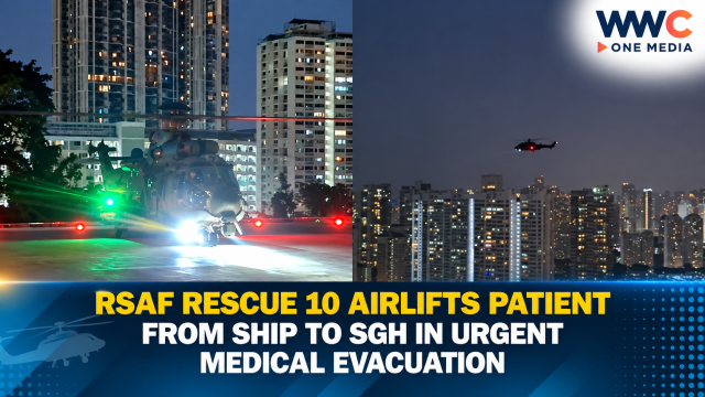 RSAF Rescue 10 Airlifts Patient From Ship to SGH in Urgent Medical Evacuation