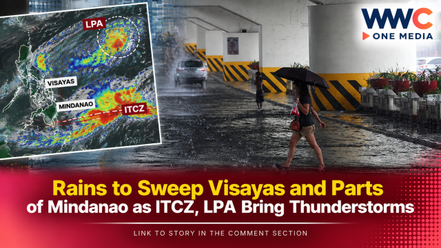 Rains to Sweep Visayas and Parts of Mindanao as ITCZ, LPA Bring Thunderstorms