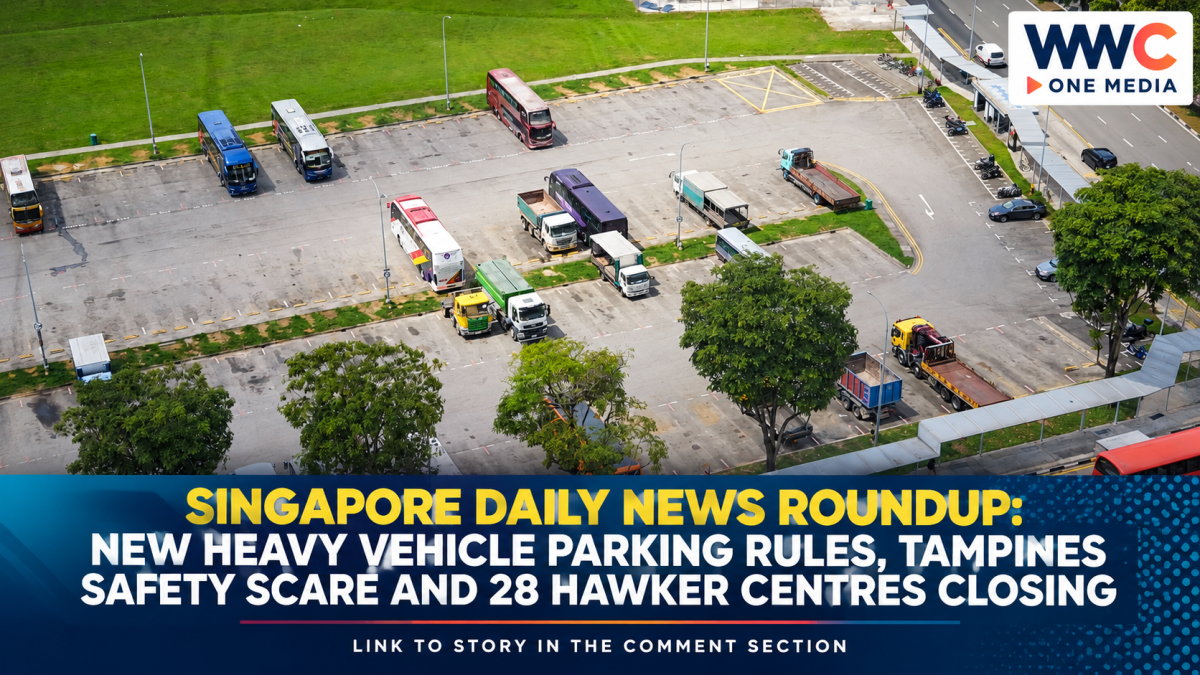 Singapore Daily News Roundup: New Heavy Vehicle Parking Rules, Tampines Safety Scare and 28 Hawker Centres Closing