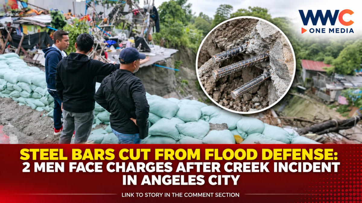 STEEL BARS CUT FROM FLOOD DEFENSE: 2 MEN FACE CHARGES AFTER CREEK INCIDENT IN ANGELES CITY