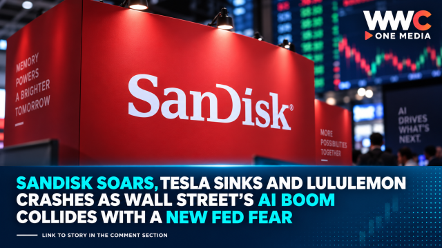 Sandisk Soars, Tesla Sinks and Lululemon Crashes as Wall Street’s AI Boom Collides With a New Fed Fear