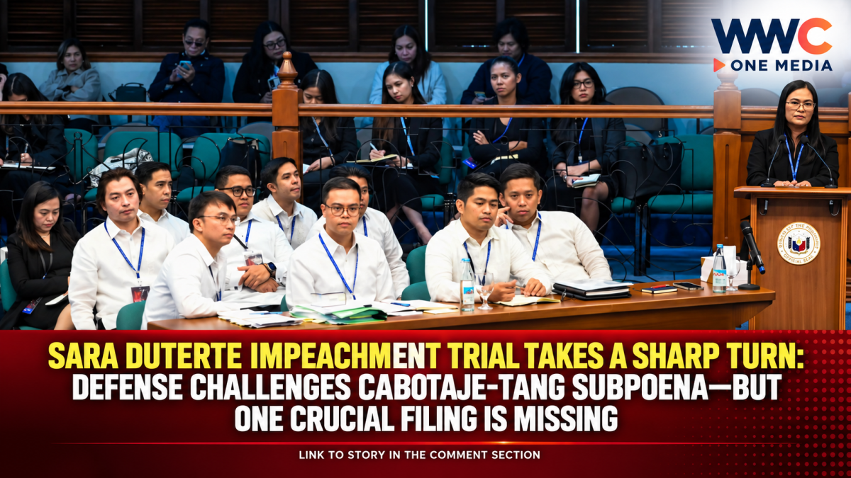 Sara Duterte Impeachment Trial Takes a Sharp Turn: Defense Challenges Cabotaje-Tang Subpoena—But One Crucial Filing Is Missing