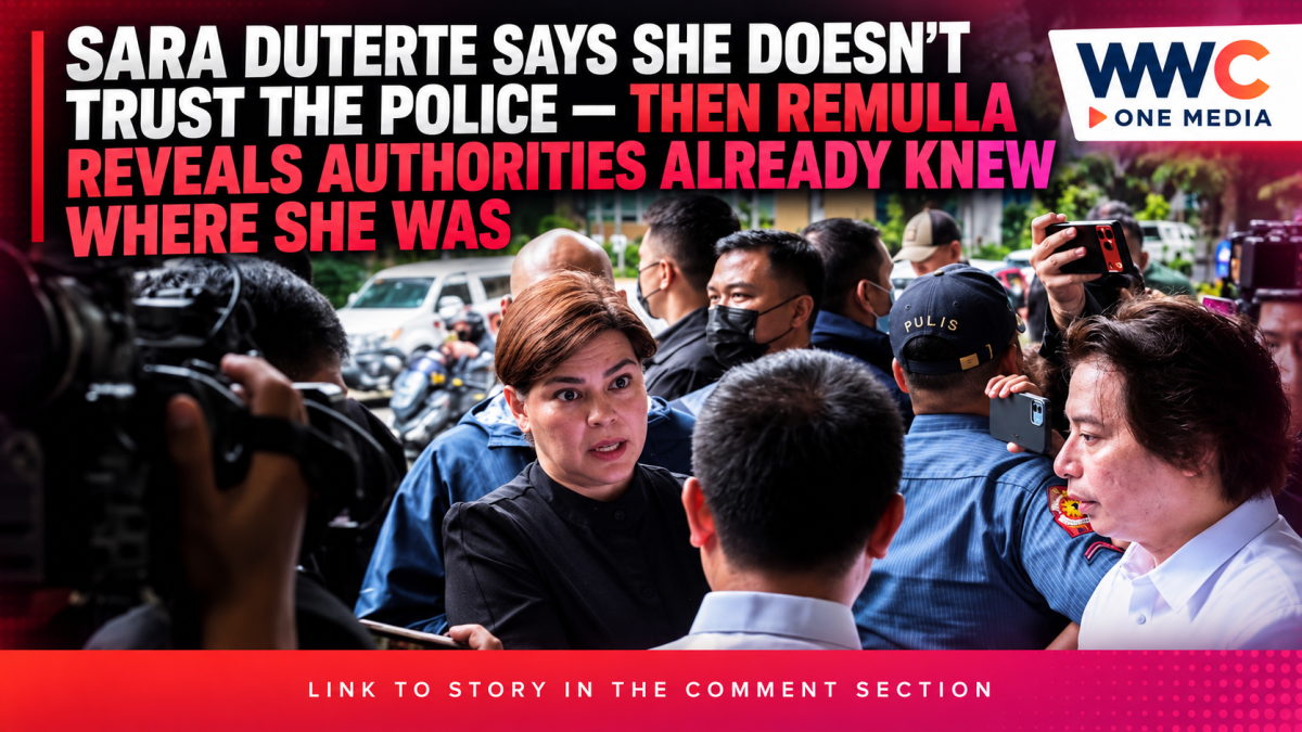 Sara Duterte Says She Doesn’t Trust the Police — Then Remulla Reveals Authorities Already Knew Where She Was