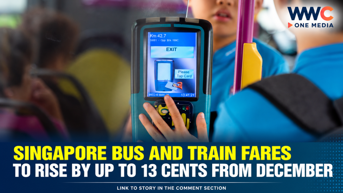 Singapore Bus and Train Fares to Rise by Up to 13 Cents From December