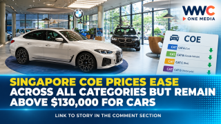 Singapore COE Prices Ease Across All Categories but Remain Above $130,000 for Cars