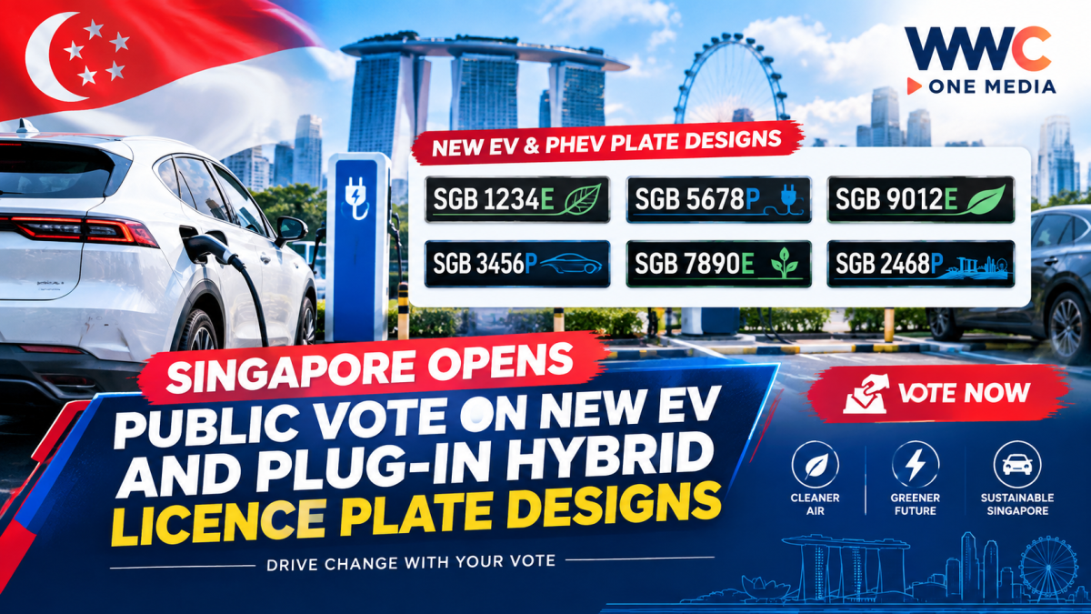 Singapore Opens Public Vote on New EV and Plug-In Hybrid Licence Plate Designs