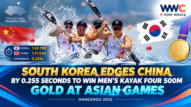 South Korea Edges China by 0.255 Seconds to Win Men’s Kayak Four 500m Gold at Asian Games