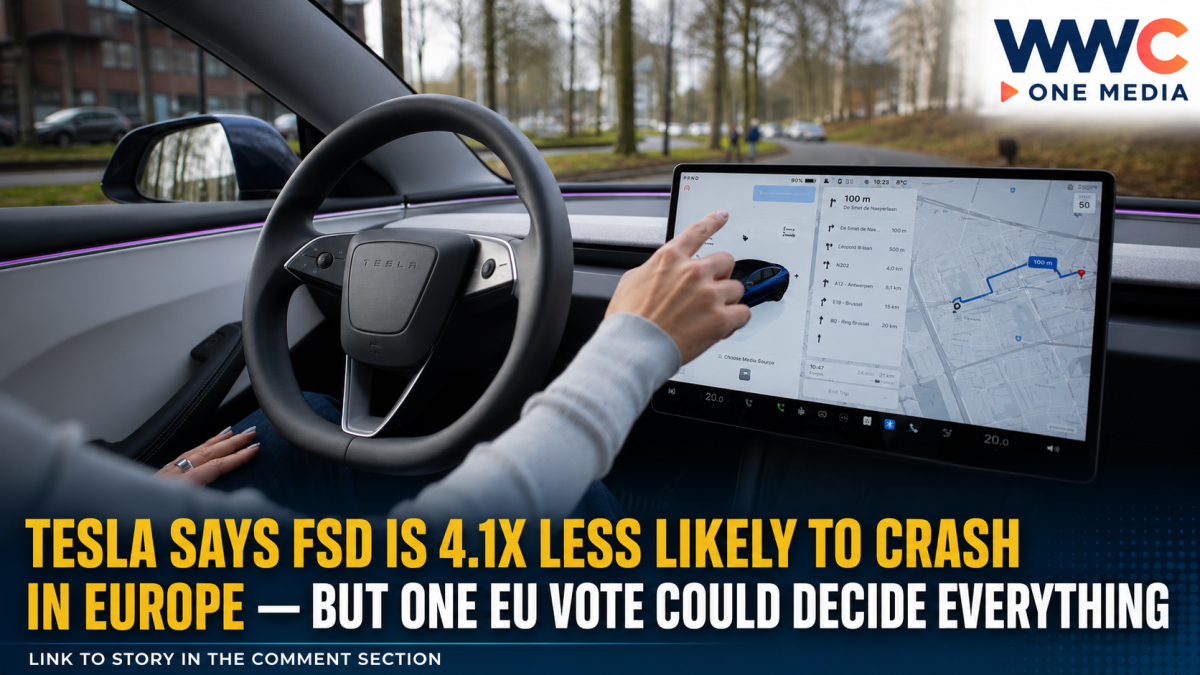 Tesla Says FSD Is 4.1x Less Likely to Crash in Europe — But One EU Vote Could Decide Everything