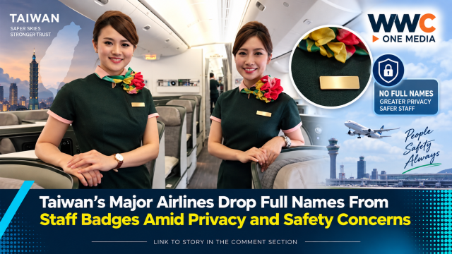 Taiwan’s Major Airlines Drop Full Names From Staff Badges Amid Privacy and Safety Concerns