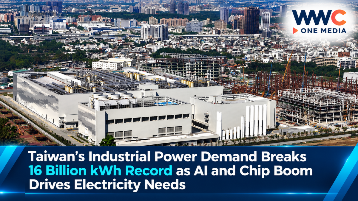 Taiwan’s Industrial Power Demand Breaks 16 Billion kWh Record as AI and Chip Boom Drives Electricity Needs