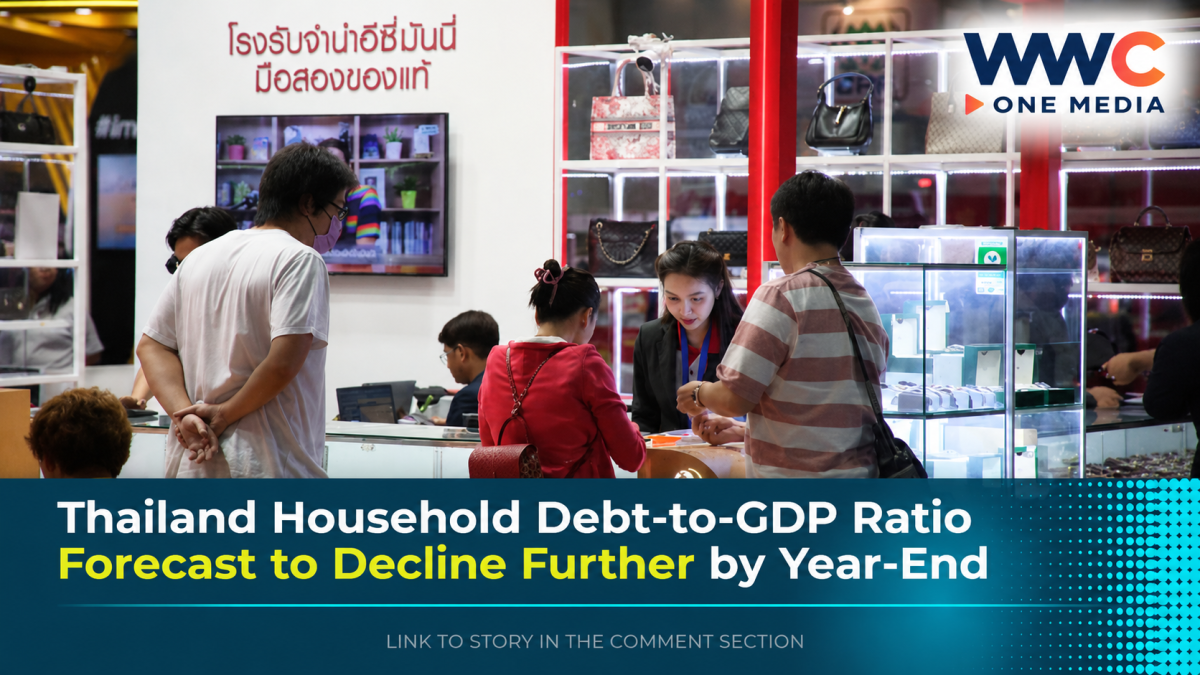Thailand Household Debt-to-GDP Ratio Forecast to Decline Further by Year-End