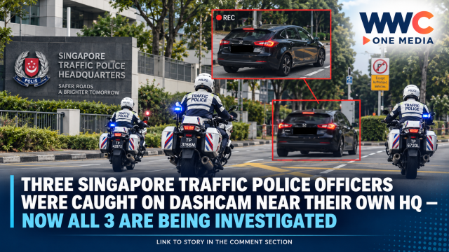 Three Singapore Traffic Police Officers Were Caught on Dashcam Near Their Own HQ — Now All 3 Are Being Investigated