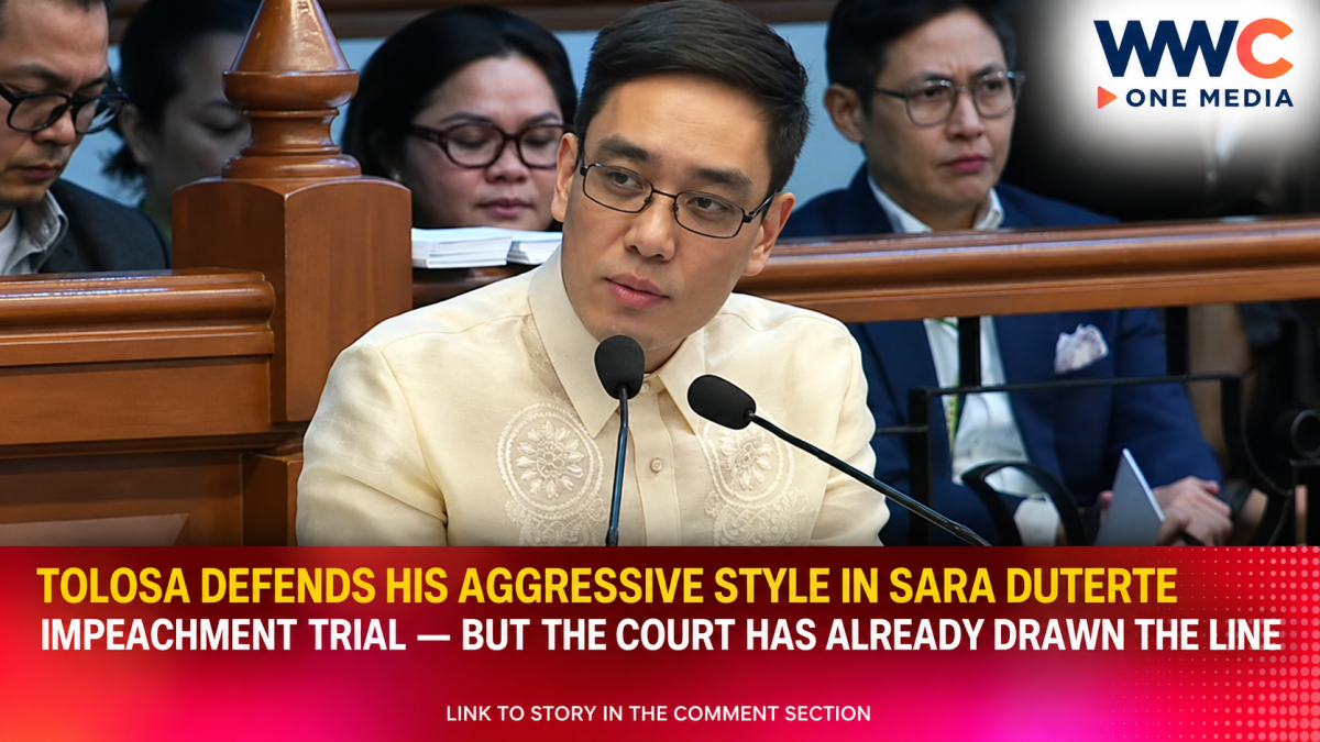 Tolosa Defends His Aggressive Style in Sara Duterte Impeachment Trial — But the Court Has Already Drawn the Line