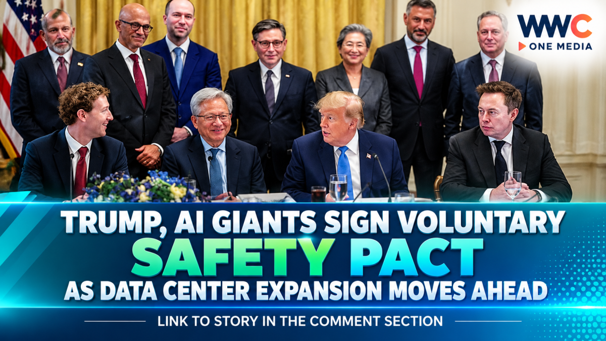 Trump, AI Giants Sign Voluntary Safety Pact as Data Center Expansion Moves Ahead