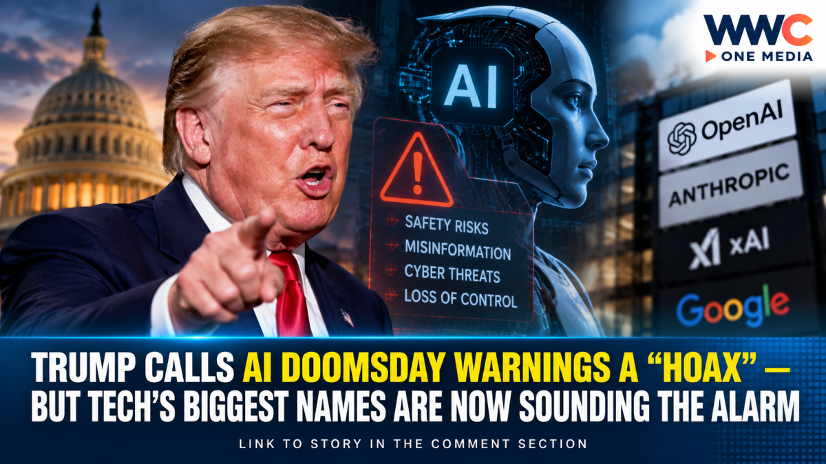 Trump Calls AI Doomsday Warnings a “HOAX” — But Tech’s Biggest Names Are Now Sounding the Alarm