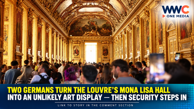 Two Germans Turn the Louvre’s Mona Lisa Hall Into an Unlikely Art Display — Then Security Steps In