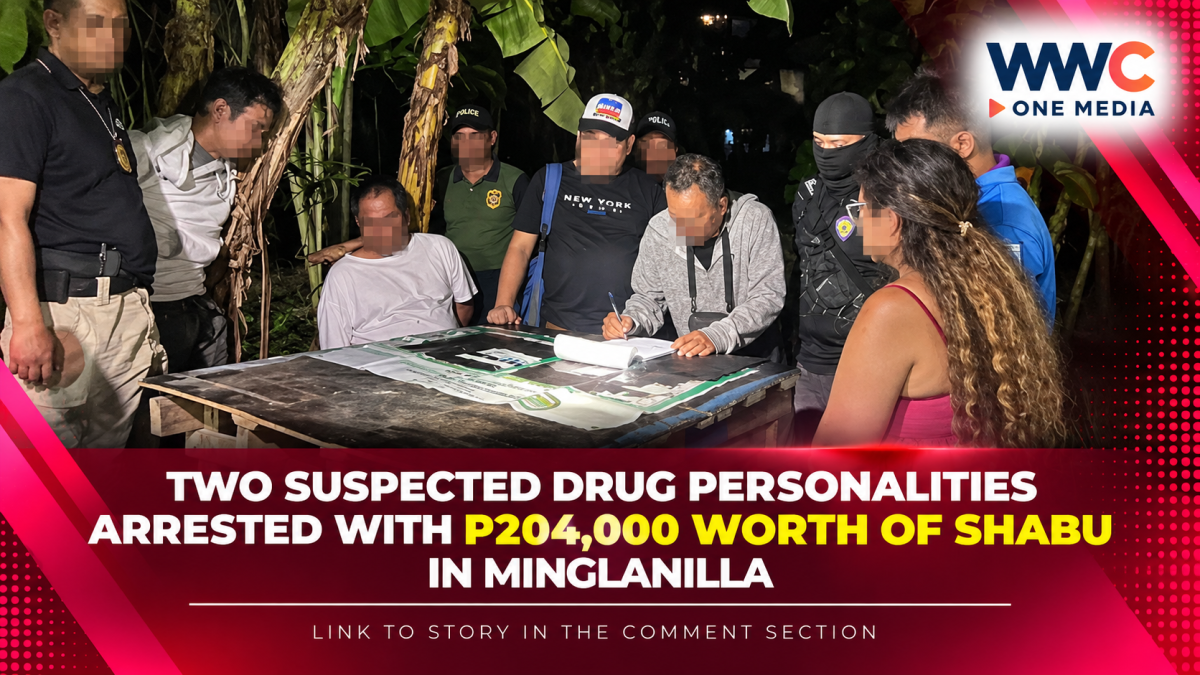 Two Suspected Drug Personalities Arrested With P204,000 Worth of Shabu in Minglanilla