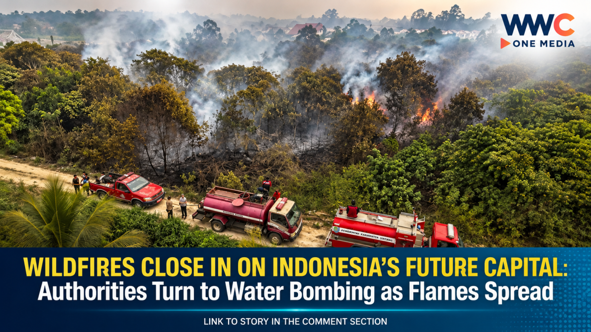 WILDFIRES CLOSE IN ON INDONESIA’S FUTURE CAPITAL: Authorities Turn to Water Bombing as Flames Spread