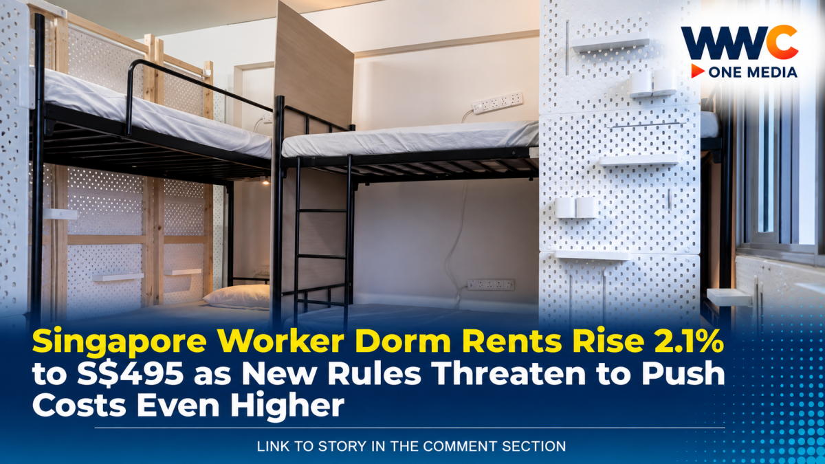 Singapore Worker Dorm Rents Rise 2.1% to S$495 as New Rules Threaten to Push Costs Even Higher