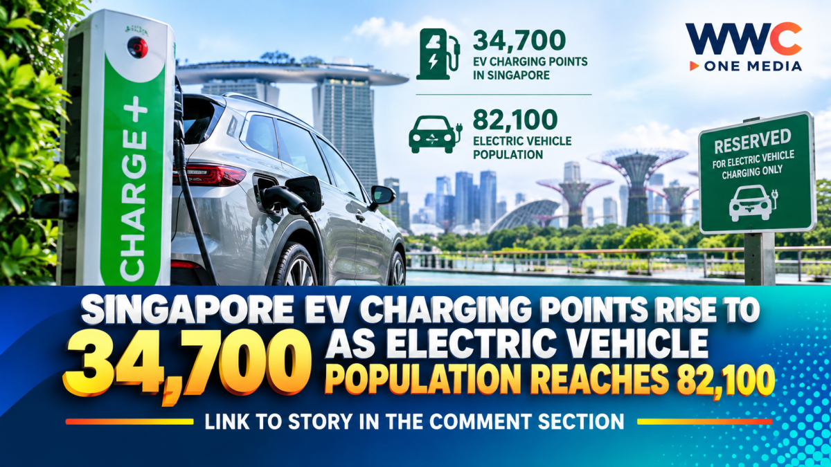 Singapore EV Charging Points Rise to 34,700 as Electric Vehicle Population Reaches 82,100