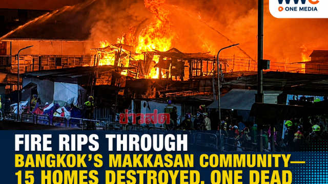 Fire Rips Through Bangkok’s Makkasan Community—15 Homes Destroyed, One Dead
