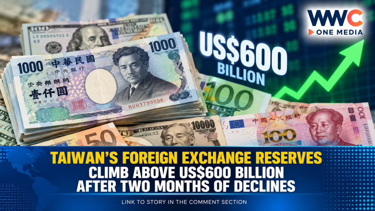Taiwan’s Foreign Exchange Reserves Climb Above US$600 Billion After Two Months of Declines
