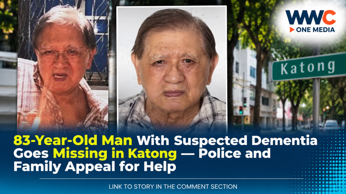 83-Year-Old Man With Suspected Dementia Goes Missing in Katong — Police and Family Appeal for Help