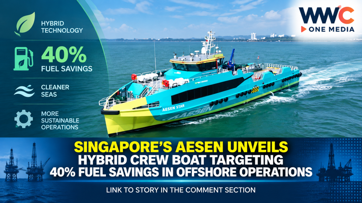 Singapore’s Aesen Unveils Hybrid Crew Boat Targeting 40% Fuel Savings in Offshore Operations