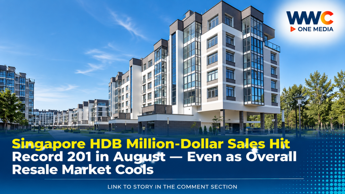 Singapore HDB Million-Dollar Sales Hit Record 201 in August — Even as Overall Resale Market Cools