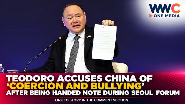 Teodoro Accuses China of ‘Coercion and Bullying’ After Being Handed Note During Seoul Forum