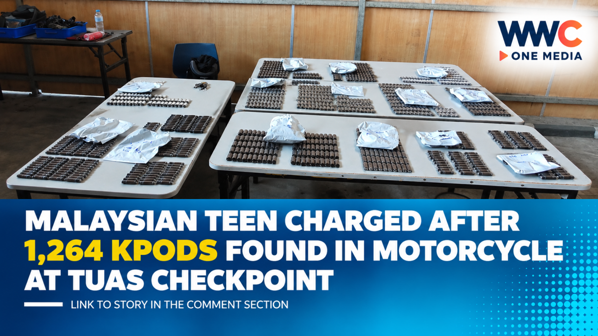 Malaysian Teen Charged After 1,264 Kpods Found in Motorcycle at Tuas Checkpoint