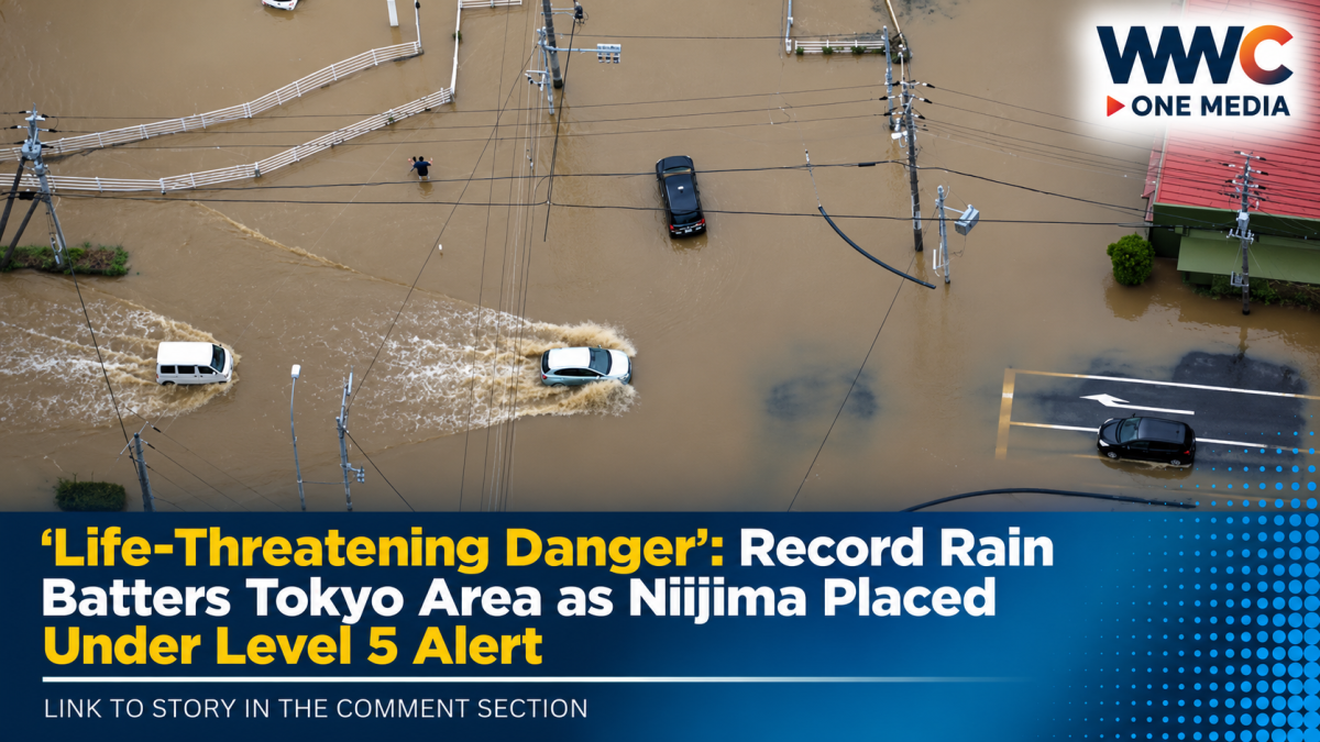 ‘Life-Threatening Danger’: Record Rain Batters Tokyo Area as Niijima Placed Under Level 5 Alert