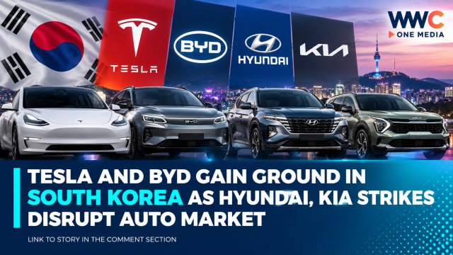 Tesla and BYD Gain Ground in South Korea as Hyundai, Kia Strikes Disrupt Auto Market