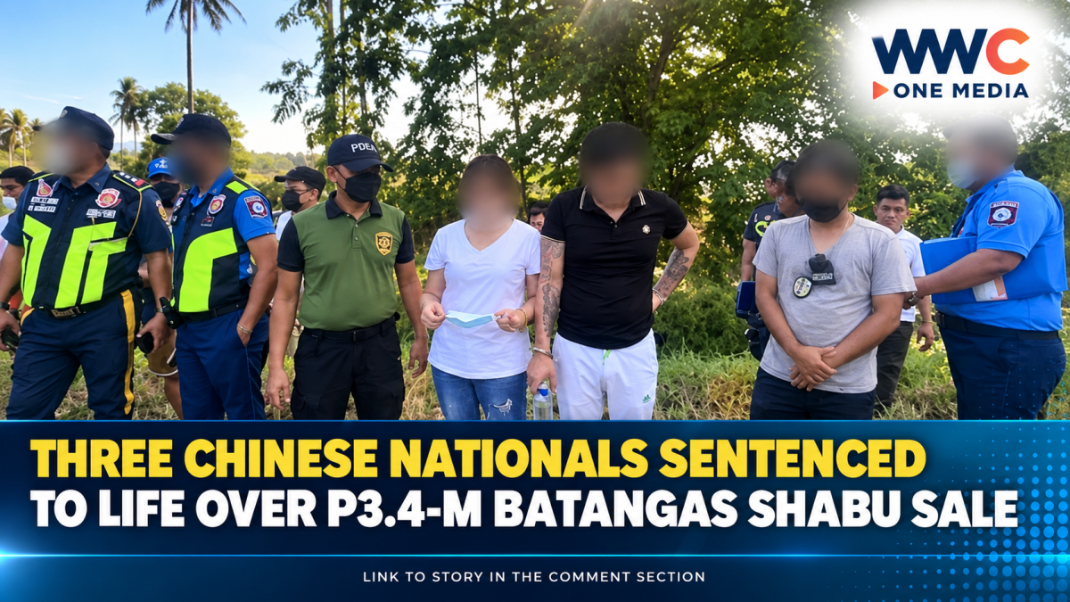 Three Chinese Nationals Sentenced to Life Over P3.4-M Batangas Shabu Sale