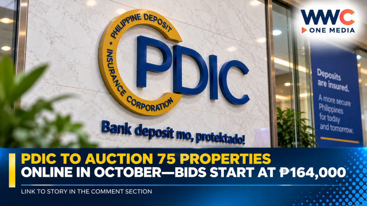 PDIC to Auction 75 Properties Online in October—Bids Start at ₱164,000
