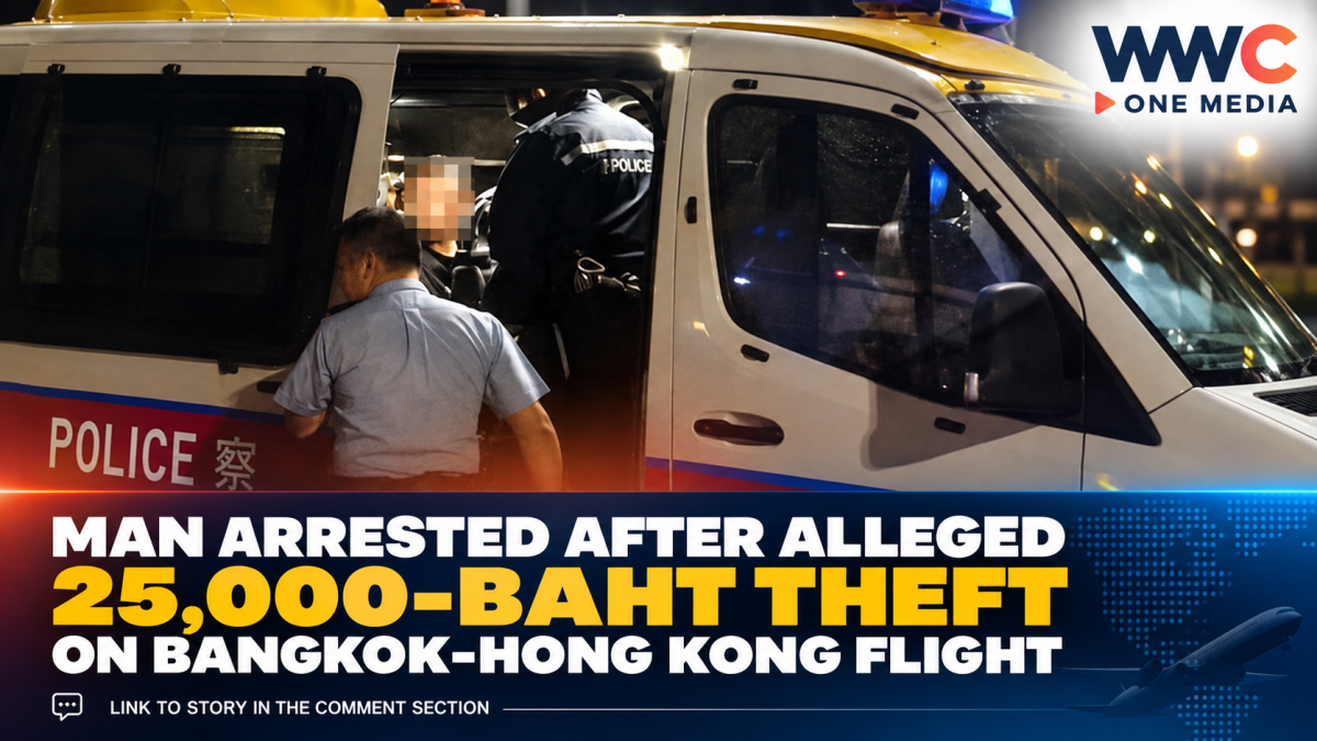 Man Arrested After Alleged 25,000-Baht Theft on Bangkok-Hong Kong Flight