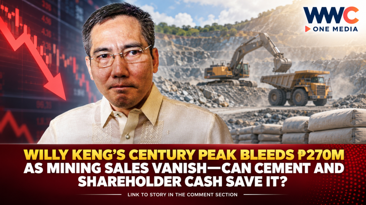 Willy Keng’s Century Peak Bleeds ₱270M as Mining Sales Vanish—Can Cement and Shareholder Cash Save It?