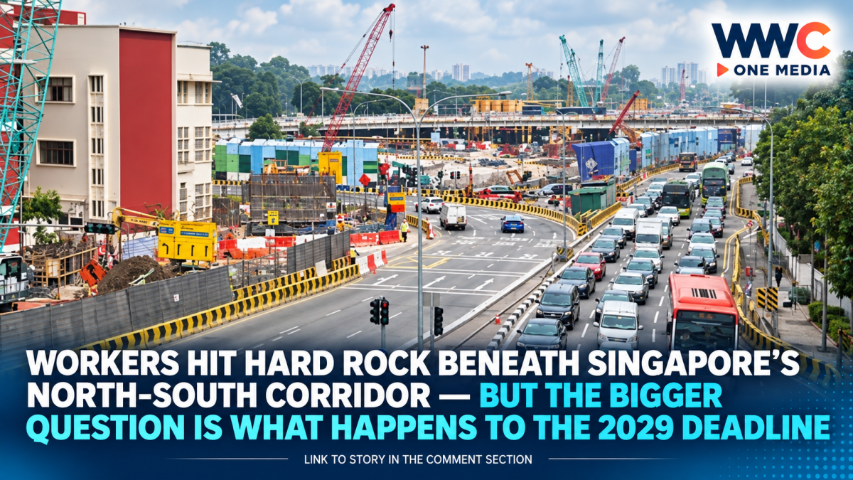 Workers Hit Hard Rock Beneath Singapore’s North-South Corridor — But the Bigger Question Is What Happens to the 2029 Deadline